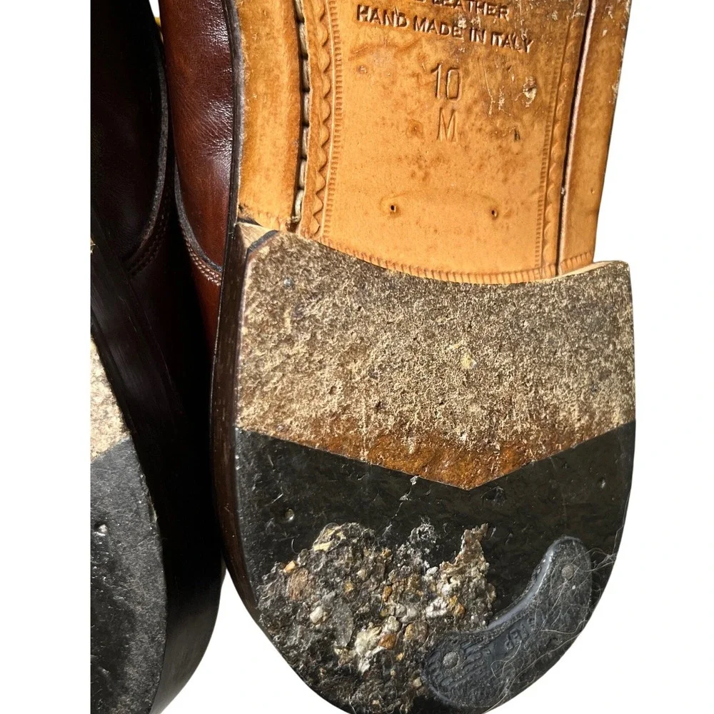 Belvedere‎ Florence Mens Brown Leather Exotic Texture Derby Shoes Italy 10 M